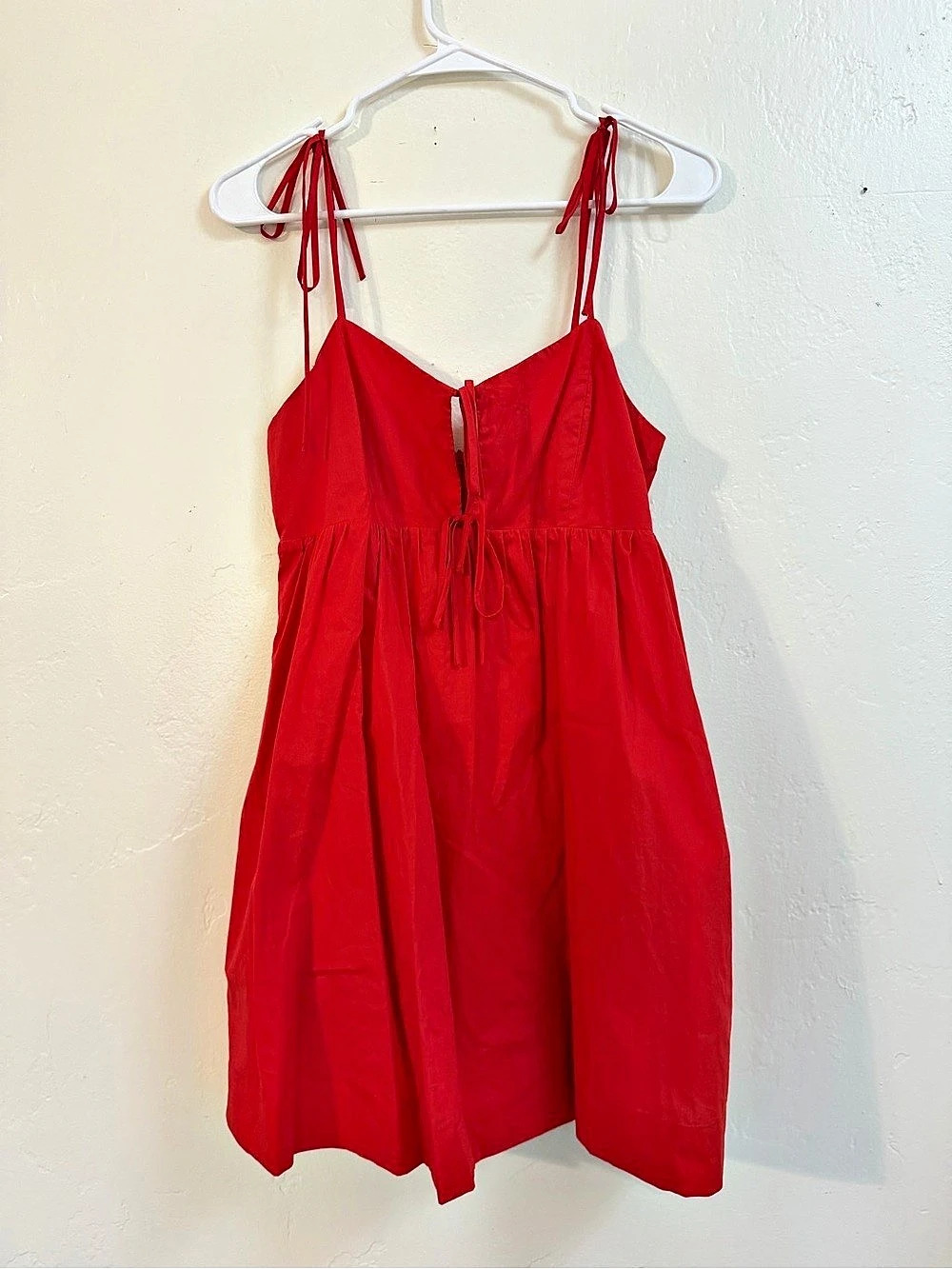 Red Tie-Shoulder Mini Dress Like New